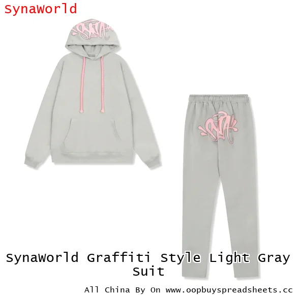 SynaWorld Graffiti Style Light Gray Suit
