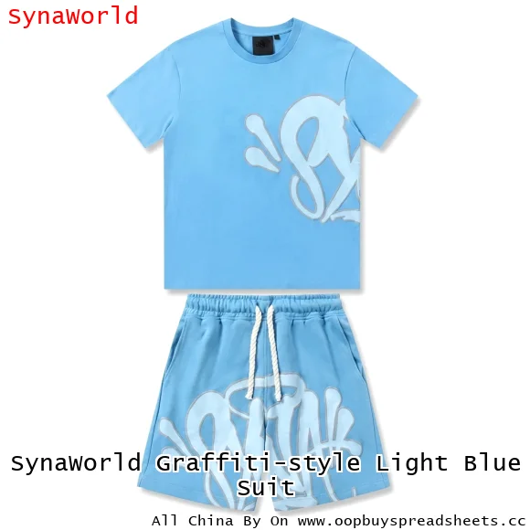SynaWorld Graffiti-style Light Blue Suit