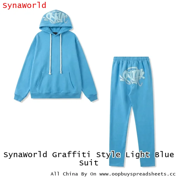 SynaWorld Graffiti Style Light Blue Suit