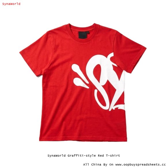 SynaWorld Graffiti-style Red T-shirt