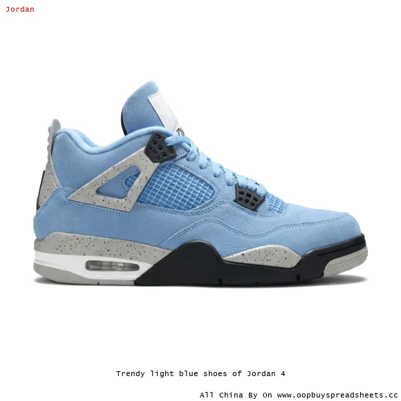 Trendy light blue shoes of Jordan 4