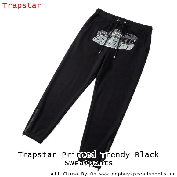 Trapstar Printed Trendy Black Sweatpants