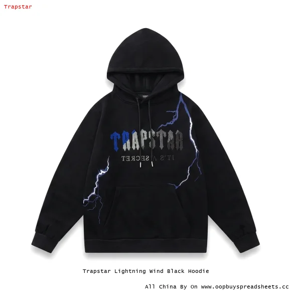 Trapstar Lightning Wind Black Hoodie
