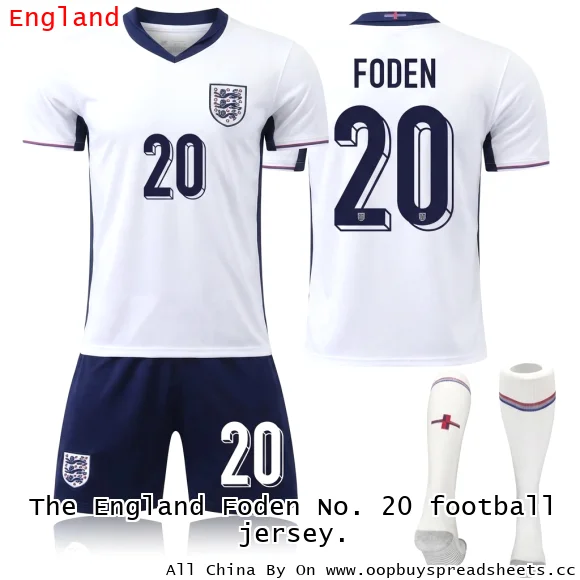 The England Foden No. 20 football jersey.