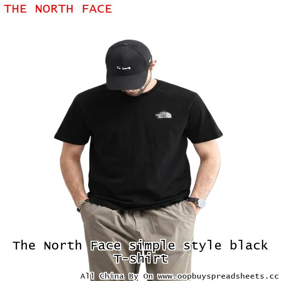 The North Face simple style black T-shirt
