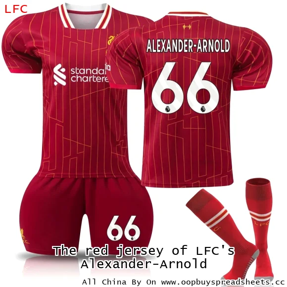 The red jersey of LFC's Alexander-Arnold