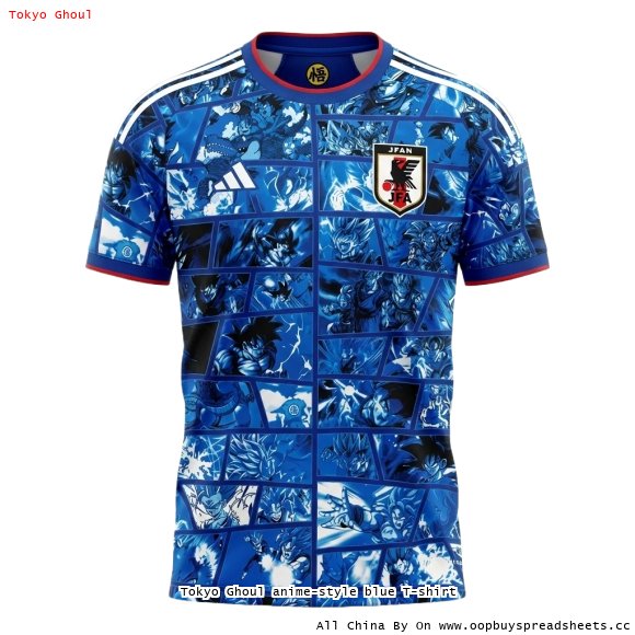 Tokyo Ghoul anime-style blue T-shirt