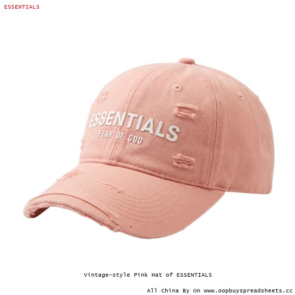 Vintage-style Pink Hat of ESSENTIALS