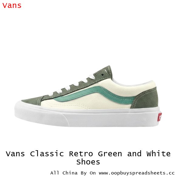 Vans Classic Retro Green and White Shoes
