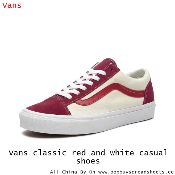 Vans classic red and white casual shoes