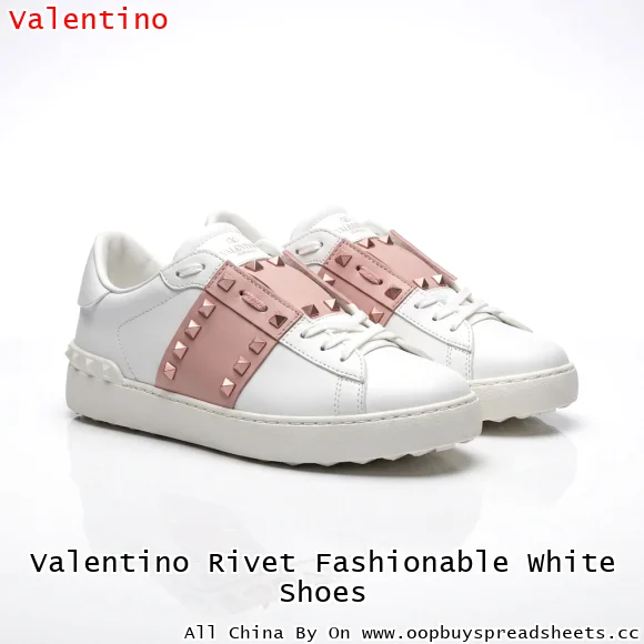 Valentino Rivet Fashionable White Shoes
