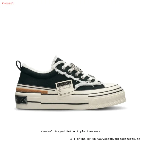 Xvessel Frayed Retro Style Sneakers