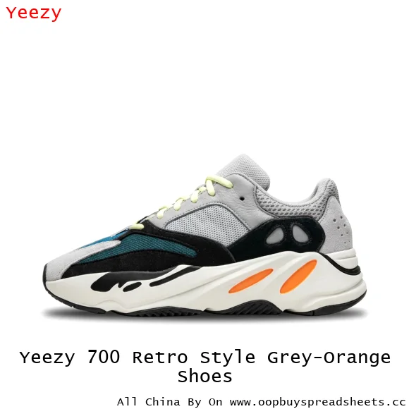 Yeezy 700 Retro Style Grey-Orange Shoes