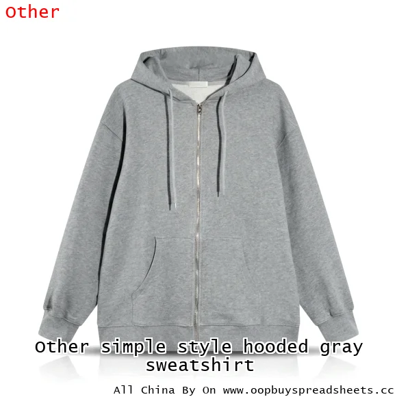 Other simple style hooded gray sweatshirt