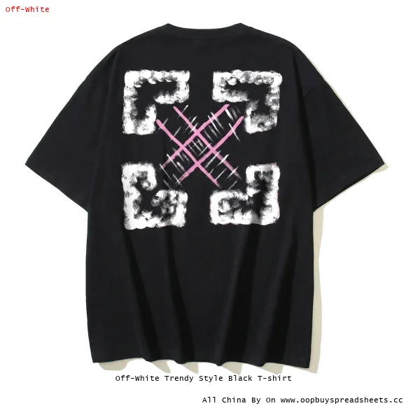 Off-White Trendy Style Black T-shirt