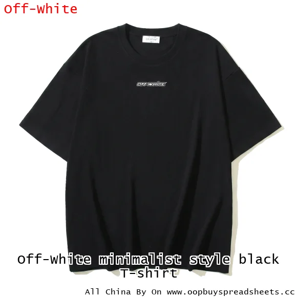 Off-White minimalist style black T-shirt