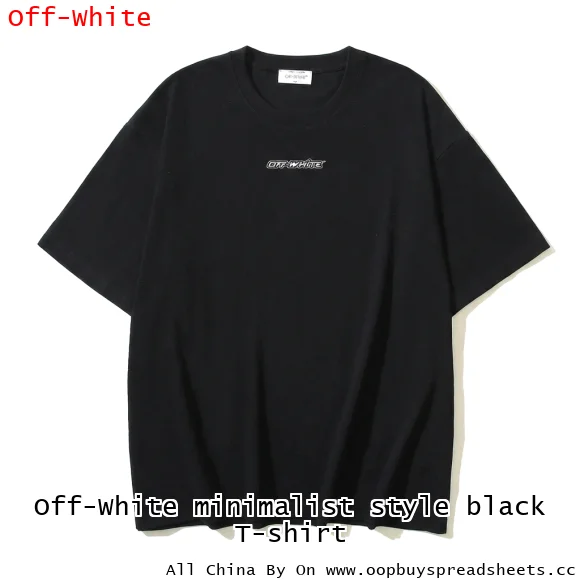 Off-White minimalist style black T-shirt