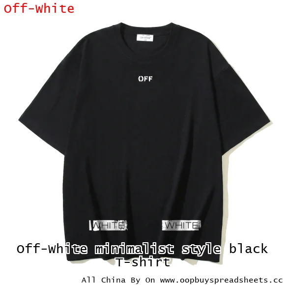 Off-White minimalist style black T-shirt
