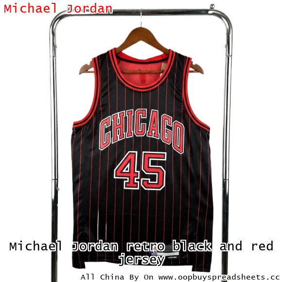 Michael Jordan retro black and red jersey