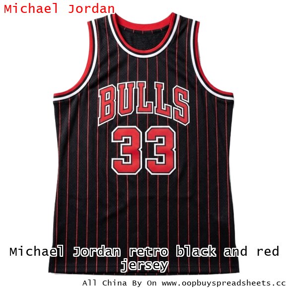 Michael Jordan retro black and red jersey