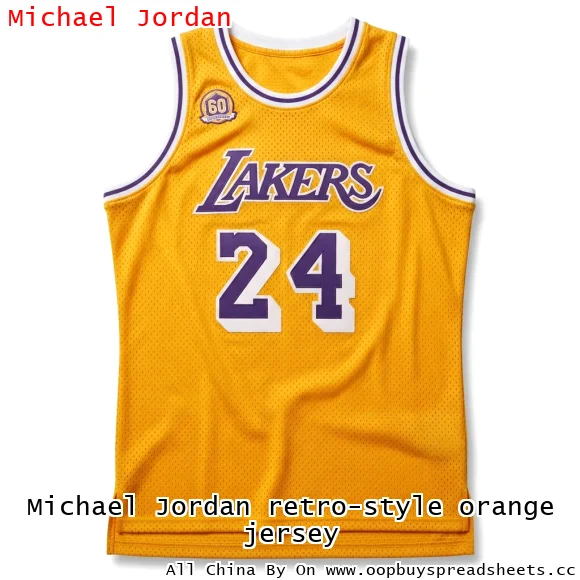 Michael Jordan retro-style orange jersey