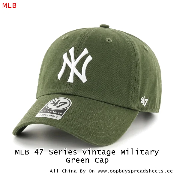 MLB 47 Series Vintage Military Green Cap