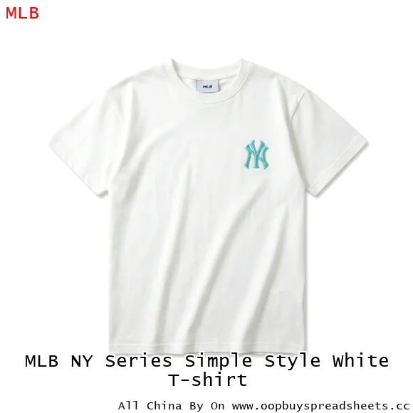 MLB NY Series Simple Style White T-shirt