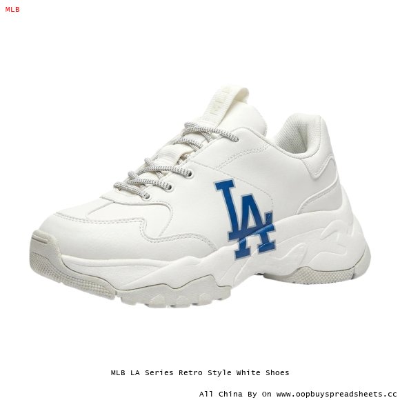 MLB LA Series Retro Style White Shoes