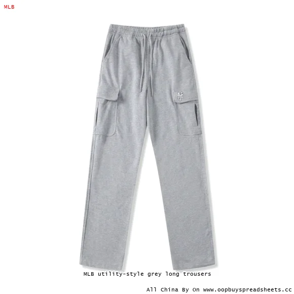 MLB utility-style grey long trousers
