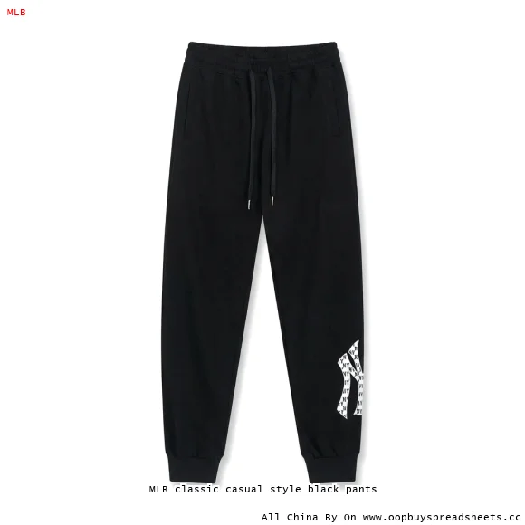 MLB classic casual style black pants