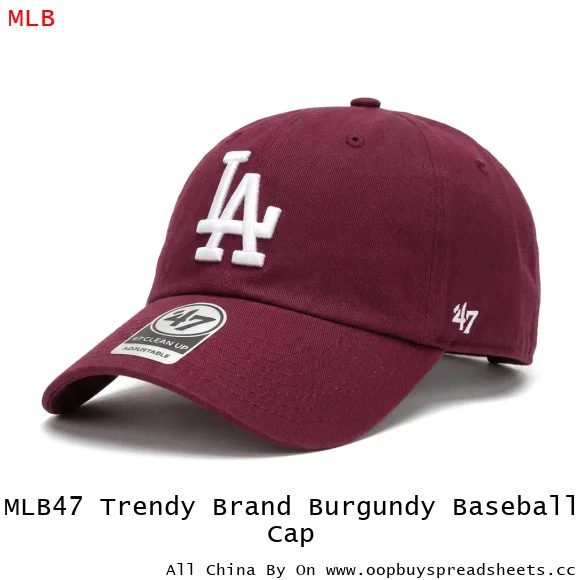 MLB47 Trendy Brand Burgundy Baseball Cap