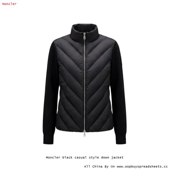 Moncler black casual style down jacket