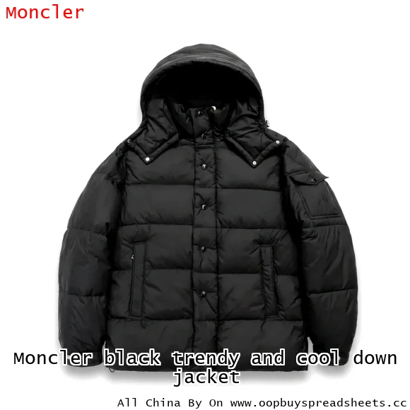 Moncler black trendy and cool down jacket