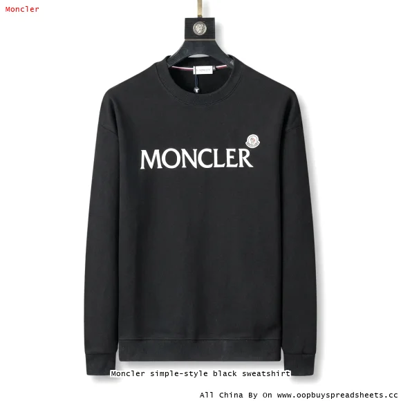 Moncler simple-style black sweatshirt
