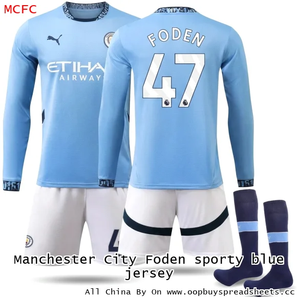 Manchester City Foden sporty blue jersey