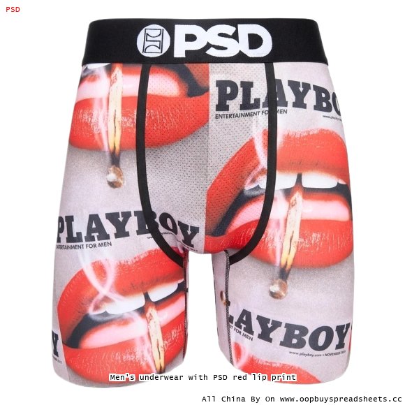 Men's underwear with PSD red lip print
