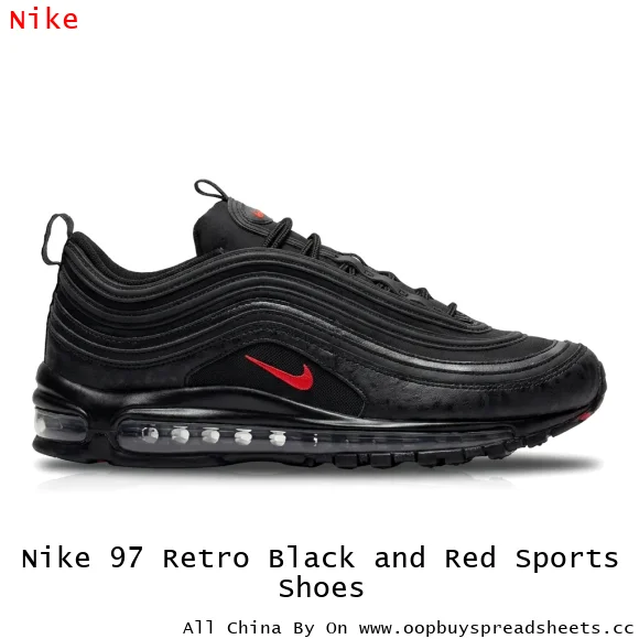 Nike 97 Retro Black and Red Sports Shoes