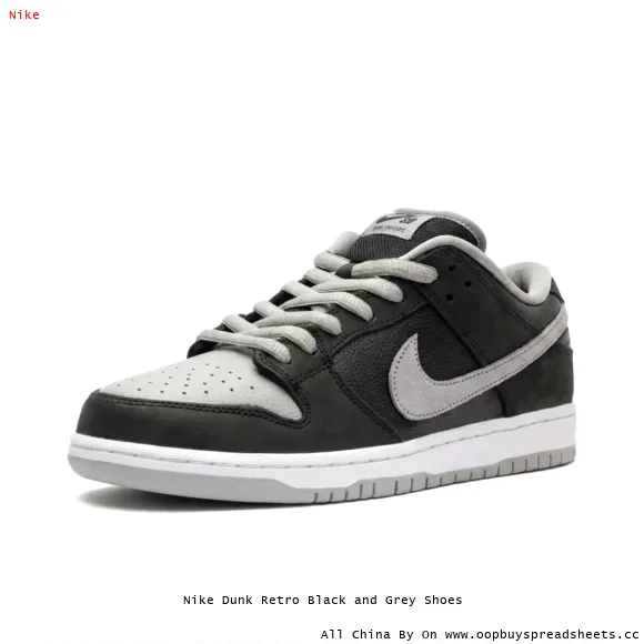 Nike Dunk Retro Black and Grey Shoes