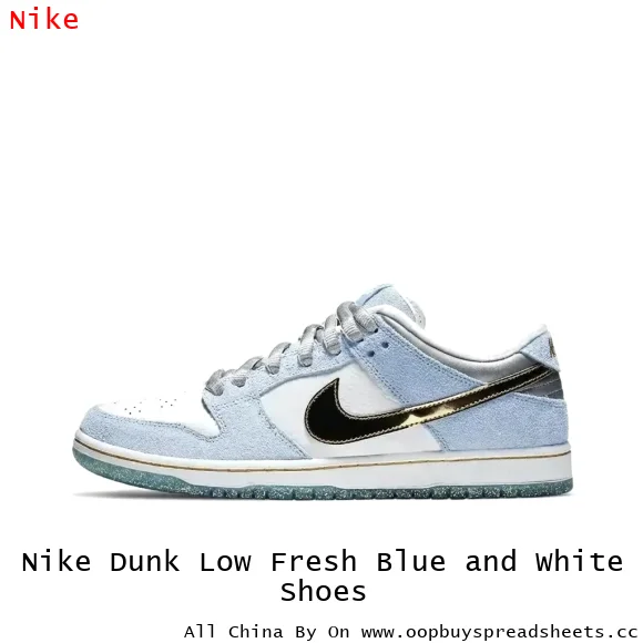Nike Dunk Low Fresh Blue and White Shoes