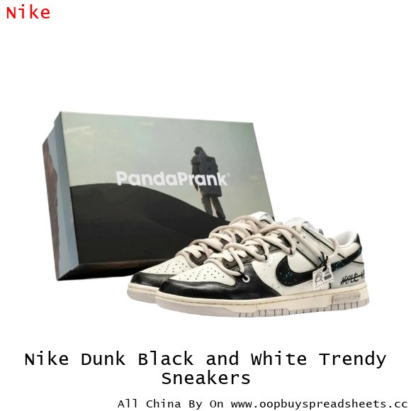 Nike Dunk Black and White Trendy Sneakers