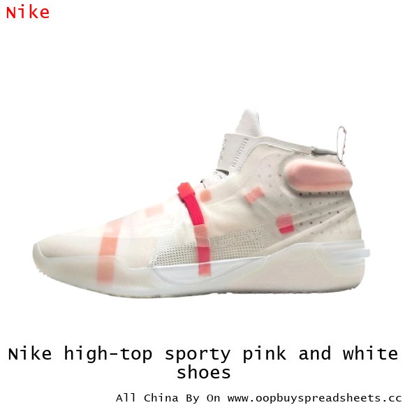 Nike high-top sporty pink and white shoes