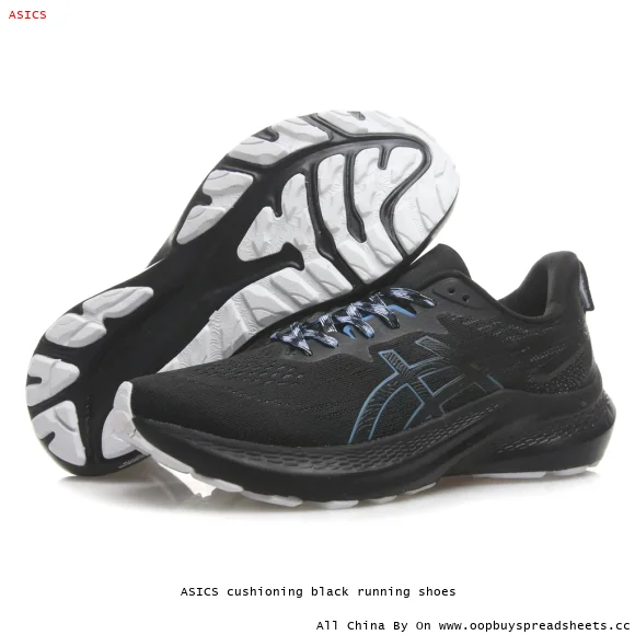 ASICS cushioning black running shoes