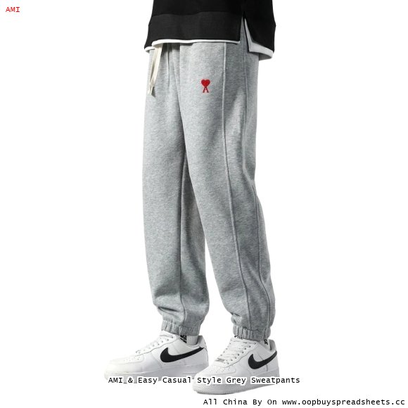 AMI & Easy Casual Style Grey Sweatpants