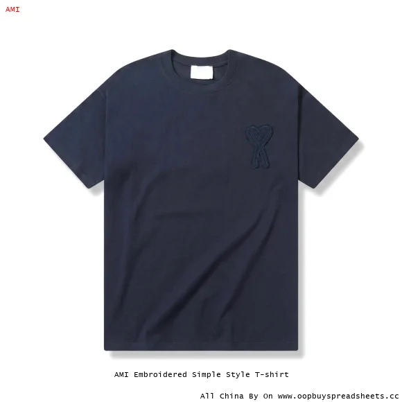 AMI Embroidered Simple Style T-shirt