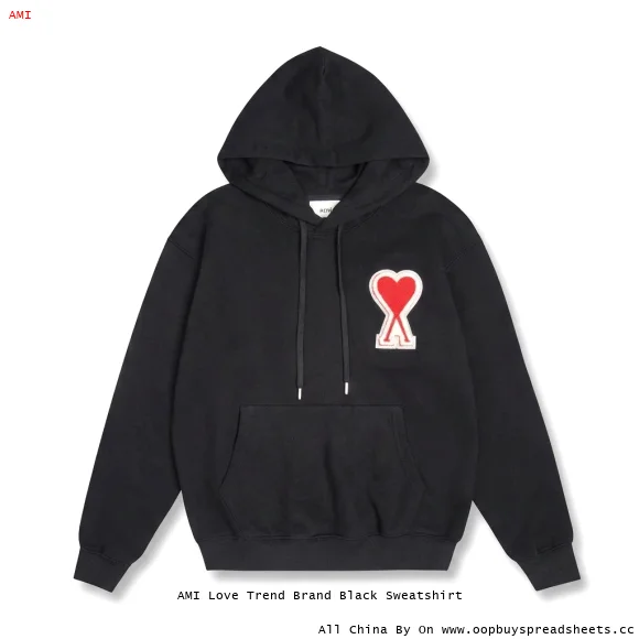 AMI Love Trend Brand Black Sweatshirt