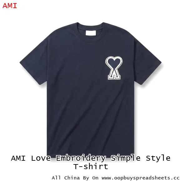 AMI Love Embroidery Simple Style T-shirt