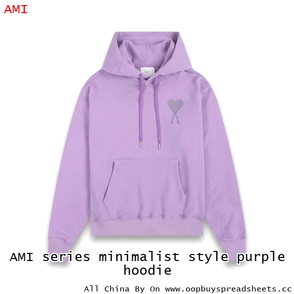 AMI series minimalist style purple hoodie