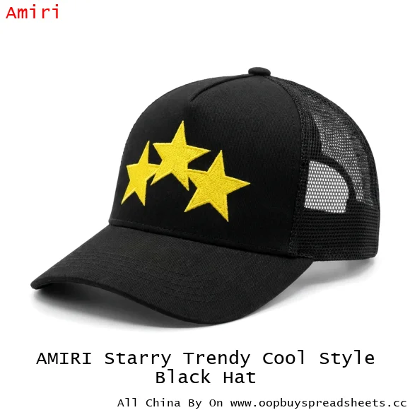 AMIRI Starry Trendy Cool Style Black Hat