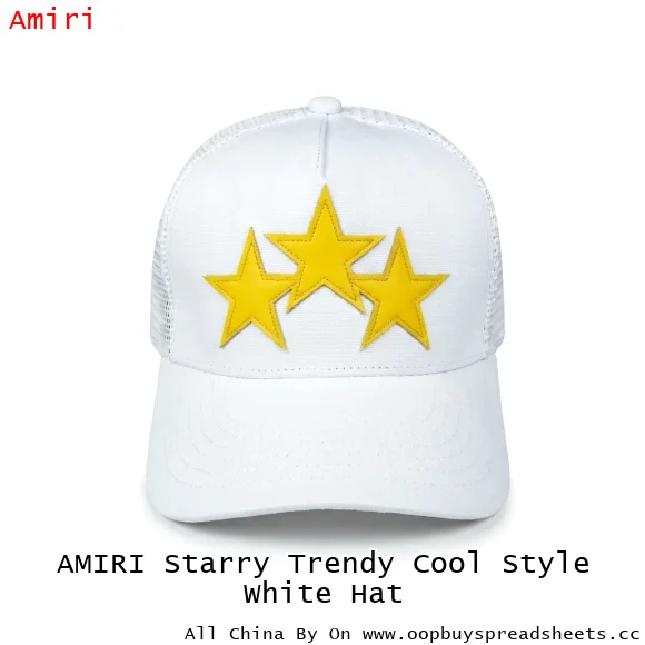 AMIRI Starry Trendy Cool Style White Hat