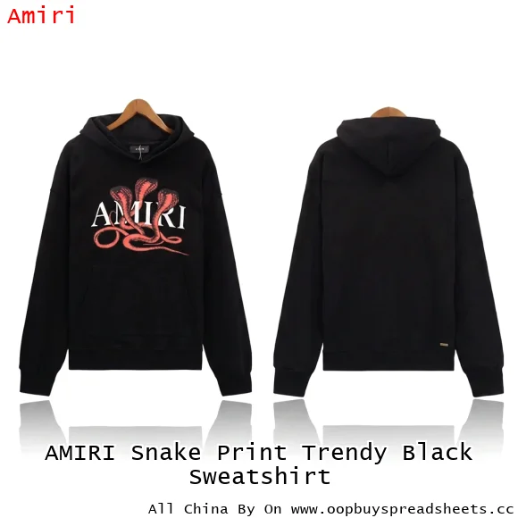 AMIRI Snake Print Trendy Black Sweatshirt
